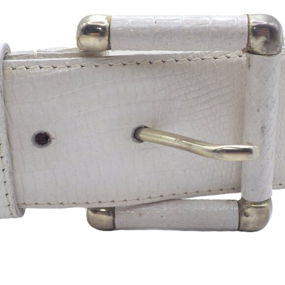 Vintage Gay Boyer White Leather Belt/ 32/ Medium main image 6